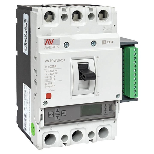 Выключатель автоматический в литом корпусе AV-POWER-2/3 250А 50кА ETU6.2 EKF