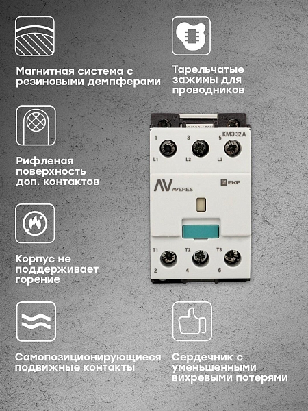 Контактор КМЭ 32А 400В АС EKF AVERES