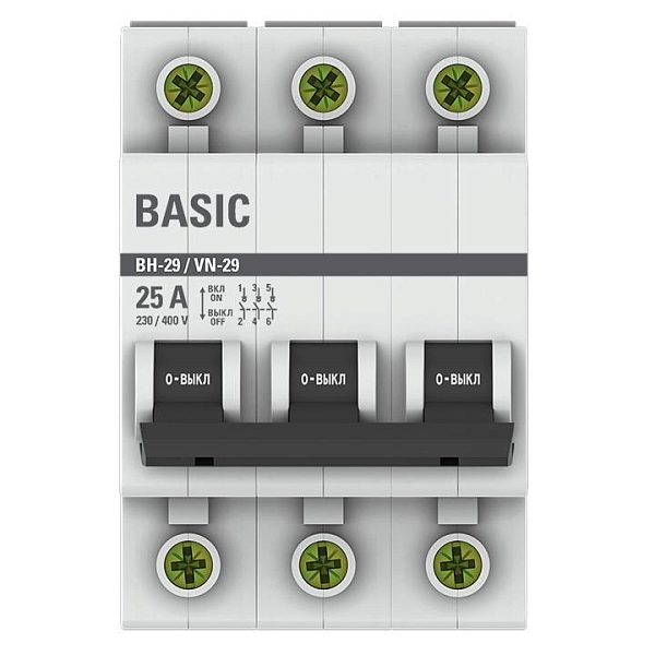 Выключатель нагрузки ВН-29 3P 25А BASIC