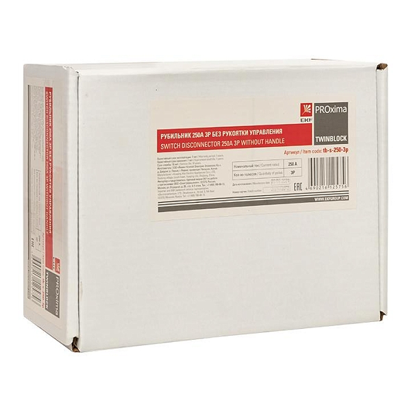 Рубильник 250A 3P без рукоятки управления TwinBlock EKF 