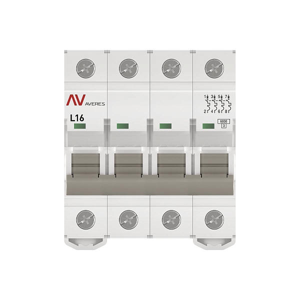 Выключатель автоматический AV-6 4P 16A (L) 6kA EKF AVERES
