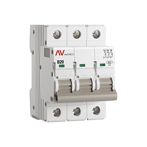 Выключатель автоматический AV-6 3P 20A (B) 6kA EKF AVERES