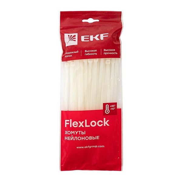 Хомут P6.6 стандартный (б), 4.8x250 (100шт) FlexLock EKF
