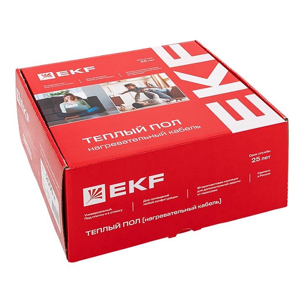 Теплый пол (нагревательный кабель) 375Вт 27 м 2,5 м2 EKF