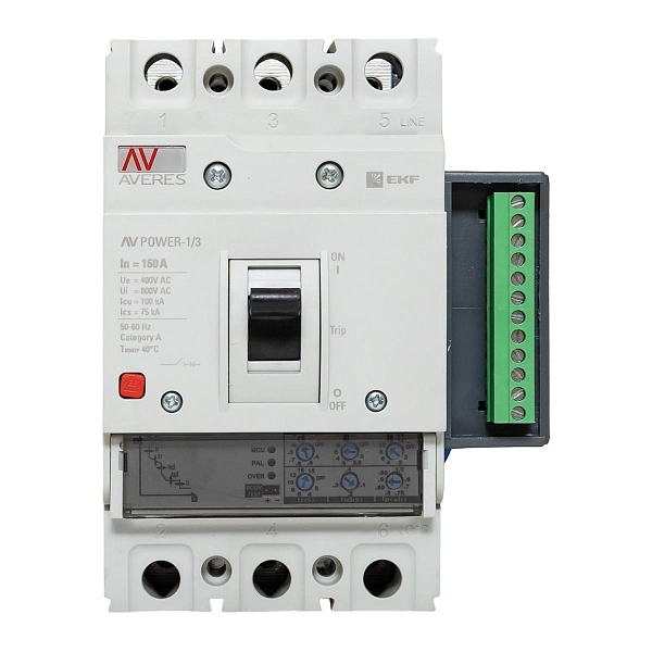 Выключатель автоматический в литом корпусе AV-POWER-1/3 160А 100кА ETU2.2 EKF