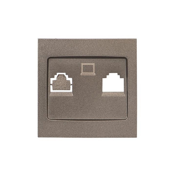Валенсия лицевая панель розетки RJ-45 1-местная графит EKF