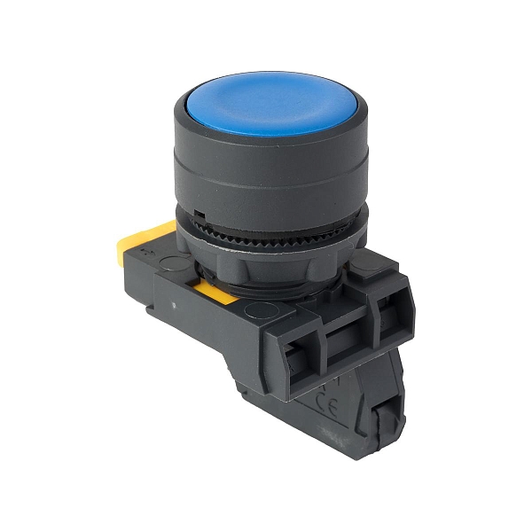Кнопка SB-31 плоская с фиксацией 1NС синяя IP65 EKF