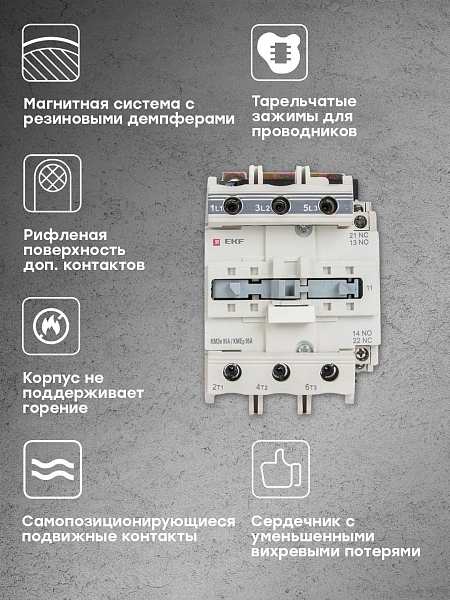 Контактор КМЭп-6 95А 1NO+1NC 24В DC EKF