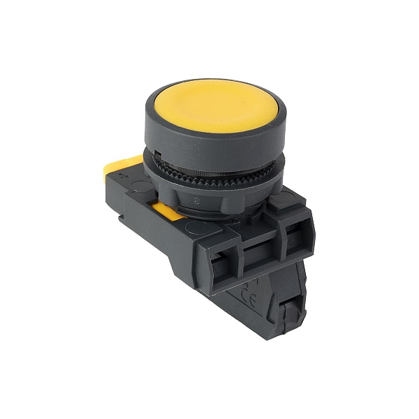Кнопка SB-21 плоская без фиксации 1NС желтая IP65 EKF