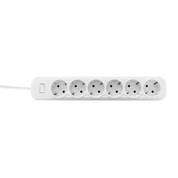 Сетевой фильтр 6*1,8м 16А/3,2кВт с выкл. c/з ПВС 3x1,0 Блокбастер XL EKF PROxima