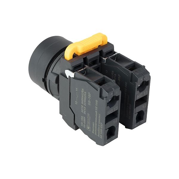 Кнопка SB-31 плоская с фиксацией 1NO+1NС черная IP65 EKF