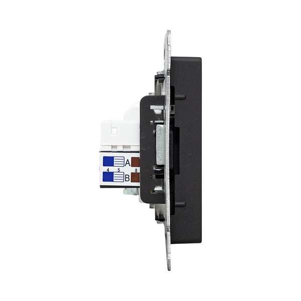 Механизм розетки TV+RJ45 (cat5), черный Эпика EKF
