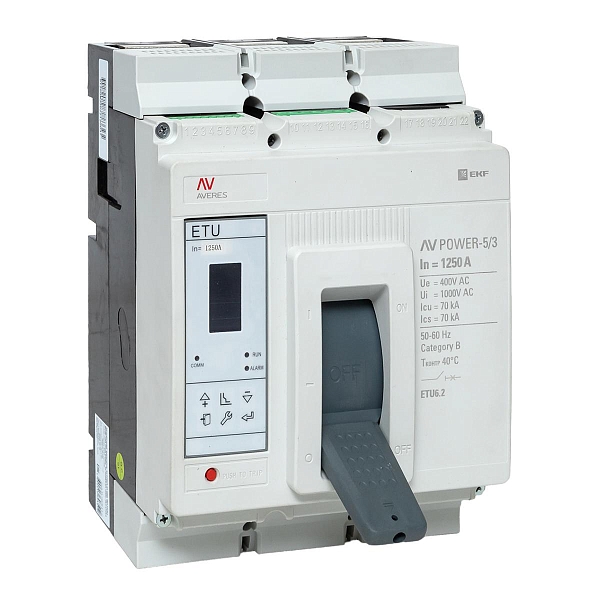 Выключатель автоматический в литом корпусе AV-POWER-5/3 1250А 70кА ETU6.2 EKF