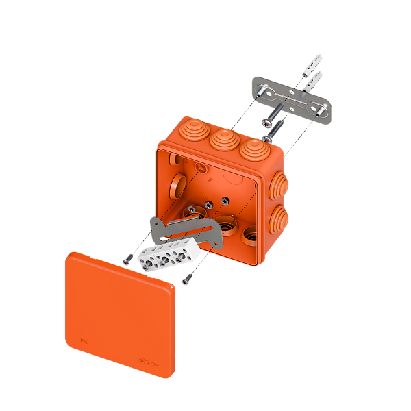 Коробка огнестойкая E45 100x100x50мм с клеммниками 6 полюсов 0,5-4мм2 IP55 HF EKF