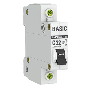Автоматический выключатель ВА 47-29 1P 32А (C) 4,5кА BASIC