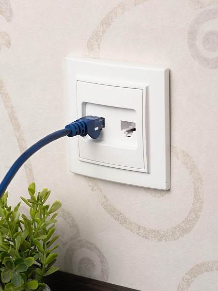 Розетка RJ-45 2-местная СП Минск белая EKF