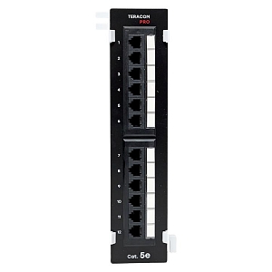 Патч-панель настенная TERACOM PRO Cat.5E неэкранированная UTP 12 портов RJ-45 Dual IDC