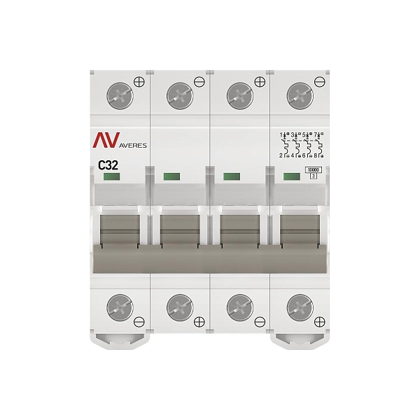 Выключатель автоматический AV-10 DC 4P 32A (C) 10kA EKF AVERES