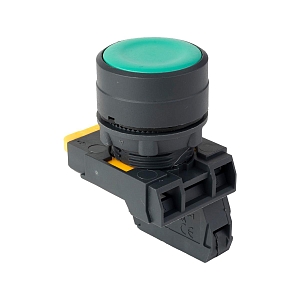 Кнопка SB-31 плоская с фиксацией 1NO зеленая IP65 EKF