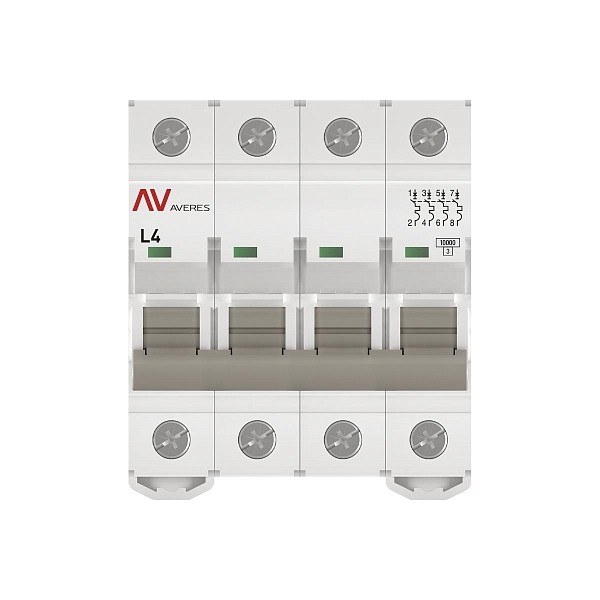 Выключатель автоматический AV-10 4P 4A (L) 10kA EKF AVERES