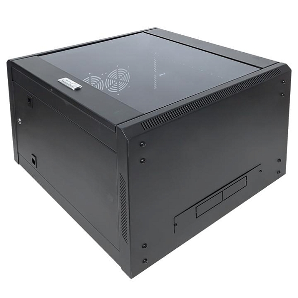 Шкаф настенный 19" TERACOM PRO 12U 600x450 мм дверь стеклянная с замком-ручкой чёрный