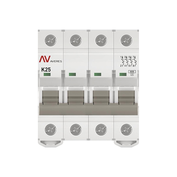 Выключатель автоматический AV-6 4P 25A (K) 6kA EKF AVERES