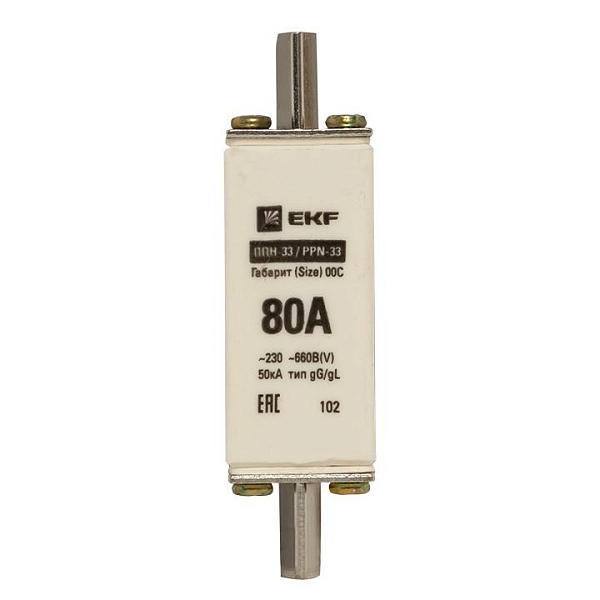 Плавкая вставка ППН-33 100/ 80А габарит 00С EKF 