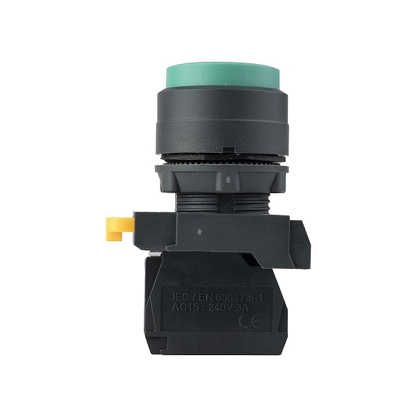 Кнопка выпирающая SB-35 с фиксацией 1NC зеленая IP65 EKF