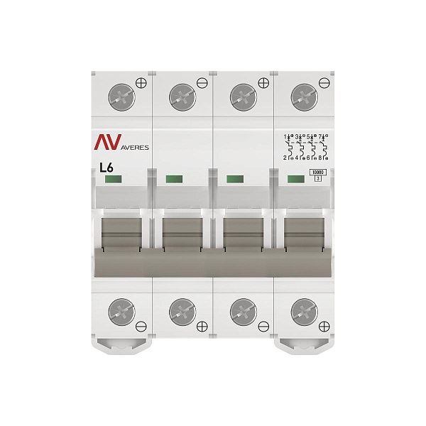 Выключатель автоматический AV-10 DC 4P 6A (L) 10kA EKF AVERES