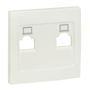 Валенсия лицевая панель розетки RJ-45 2-местная жемчуг EKF