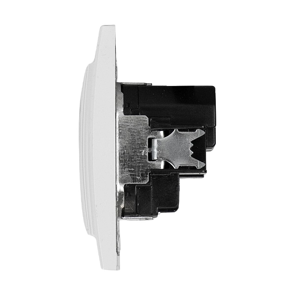 Минск Розетка 1-местная СП с/з 16А белая с защ. штор. с 2 USB 2,1А EKF