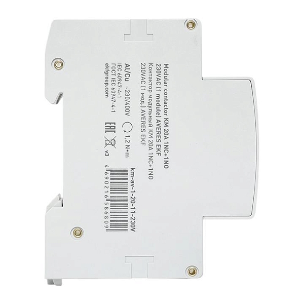Контактор модульный КМ 20А 1NO+1NC 230В АС (1 мод.) AVERES EKF