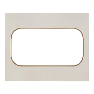 Стокгольм Рамка для розетки 2-местная белая с линией цвета шампань EKF