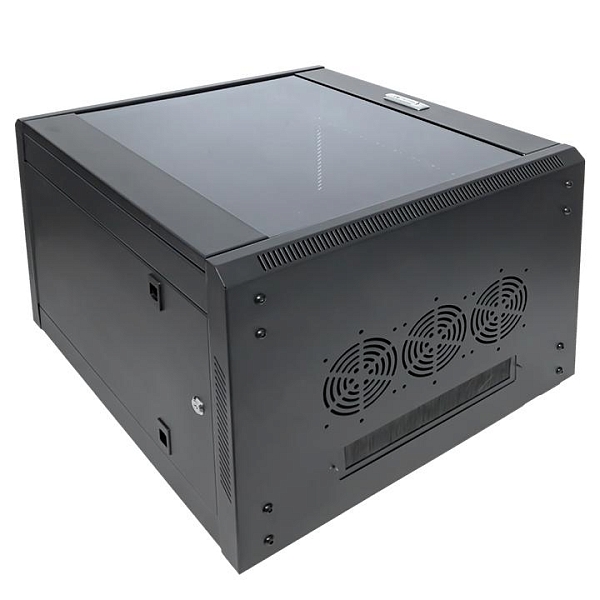 Шкаф настенный 19" TERACOM PRO 12U 600x450 мм дверь стеклянная с замком-ручкой чёрный