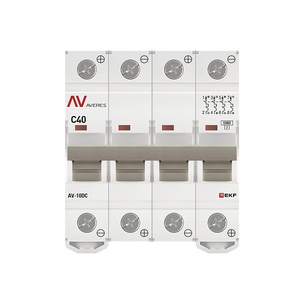 Выключатель автоматический AV-10 DC 4P 40A (C) 10kA EKF AVERES
