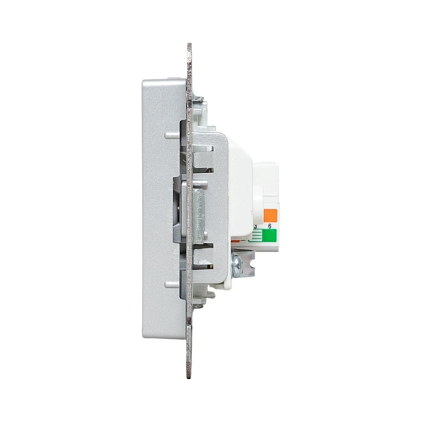 Механизм розетки TV+RJ45 (cat5), алюминий Эпика EKF