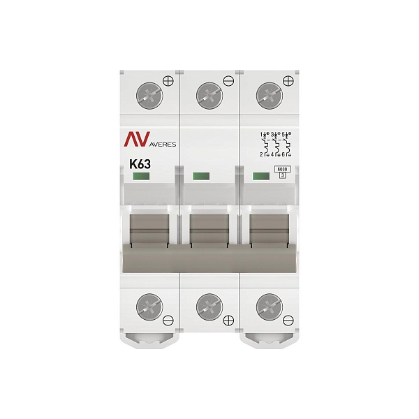 Выключатель автоматический AV-6 DC 3P 63A (K) 6kA EKF AVERES