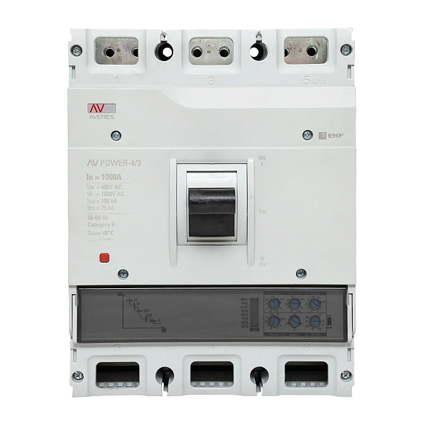 Выключатель автоматический в литом корпусе AV-POWER-4/3 1000А 100кА ETU2.0 EKF