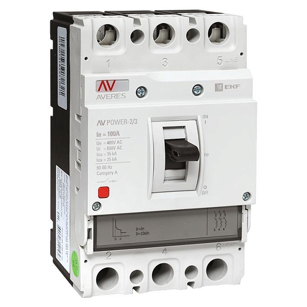 Выключатель автоматический в литом корпусе AV-POWER-1/3 100А 35кА TR EKF