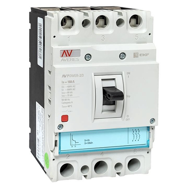 Выключатель автоматический в литом корпусе AV-POWER-2/3 160А 80кА TR EKF