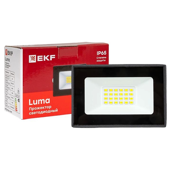 Прожектор светодиодный СДО-3002 20Вт 6500К IP65 LUMA EKF