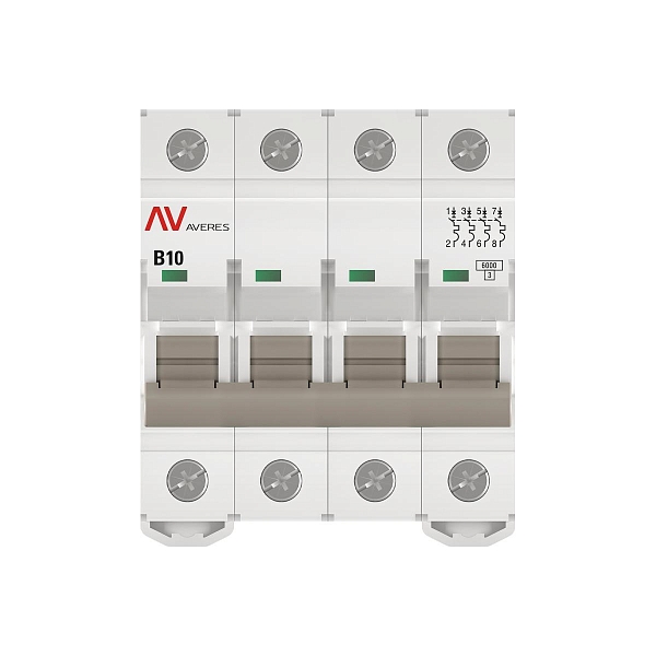 Выключатель автоматический AV-6 4P 10A (B) 6kA EKF AVERES
