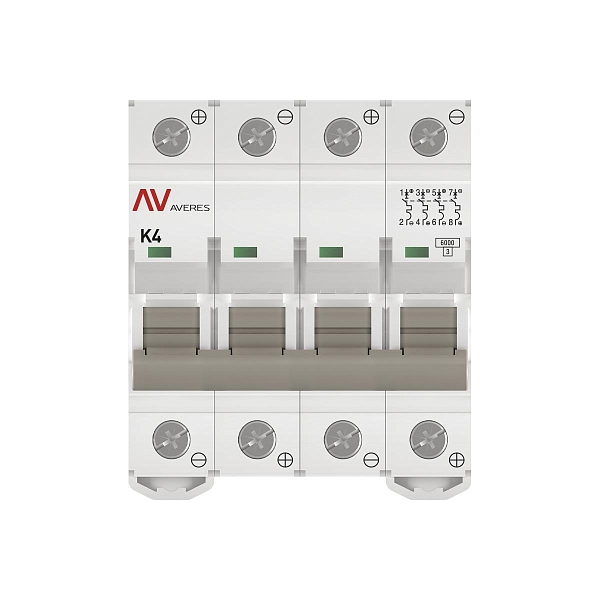 Выключатель автоматический AV-6 DC 4P 4A (K) 6kA EKF AVERES