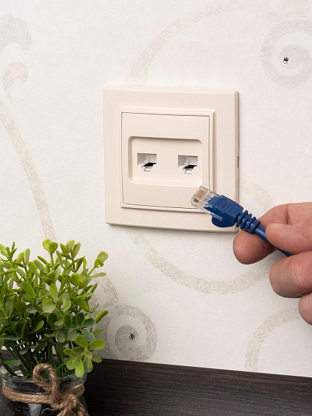 Минск Розетка RJ-45 2-местная СП бежевая EKF
