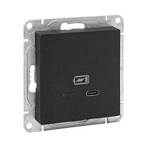 Механизм розетки USB-С, быстрая, чёрная Эпика EKF