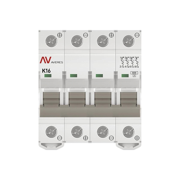 Выключатель автоматический AV-6 DC 4P 16A (K) 6kA EKF AVERES