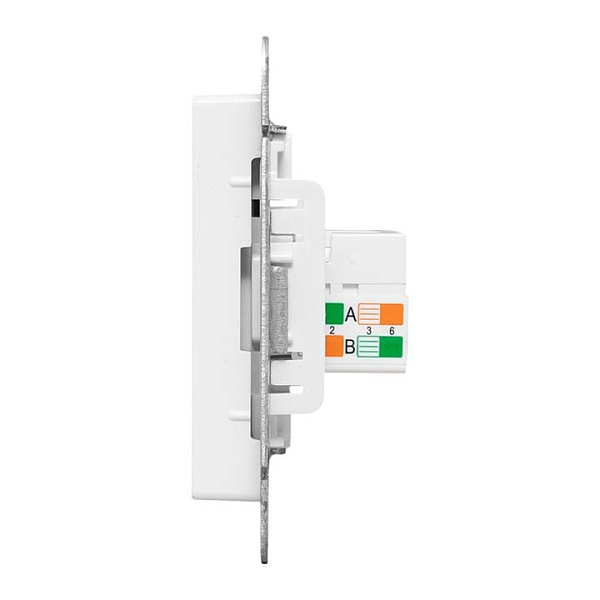 Механизм розетки RJ45 (cat5), белый Эпика EKF