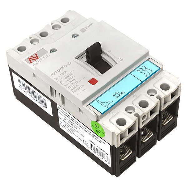 Выключатель автоматический в литом корпусе AV-POWER-1/3 125А 35кА TR EKF