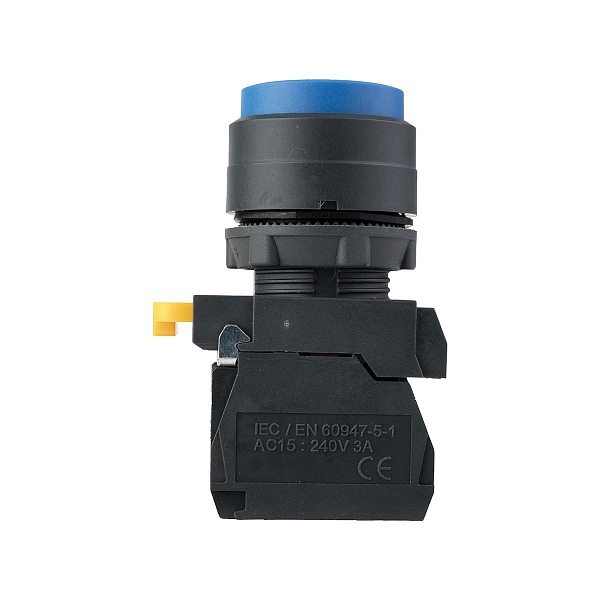 Кнопка выпирающая SB-35 с фиксацией 1NO+1NC синяя IP65 EKF