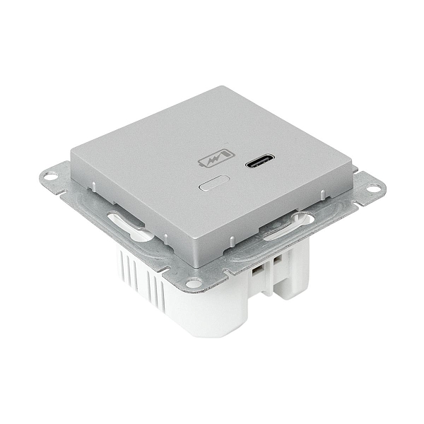 Механизм розетки USB-С, быстрая, алюминий Эпика EKF